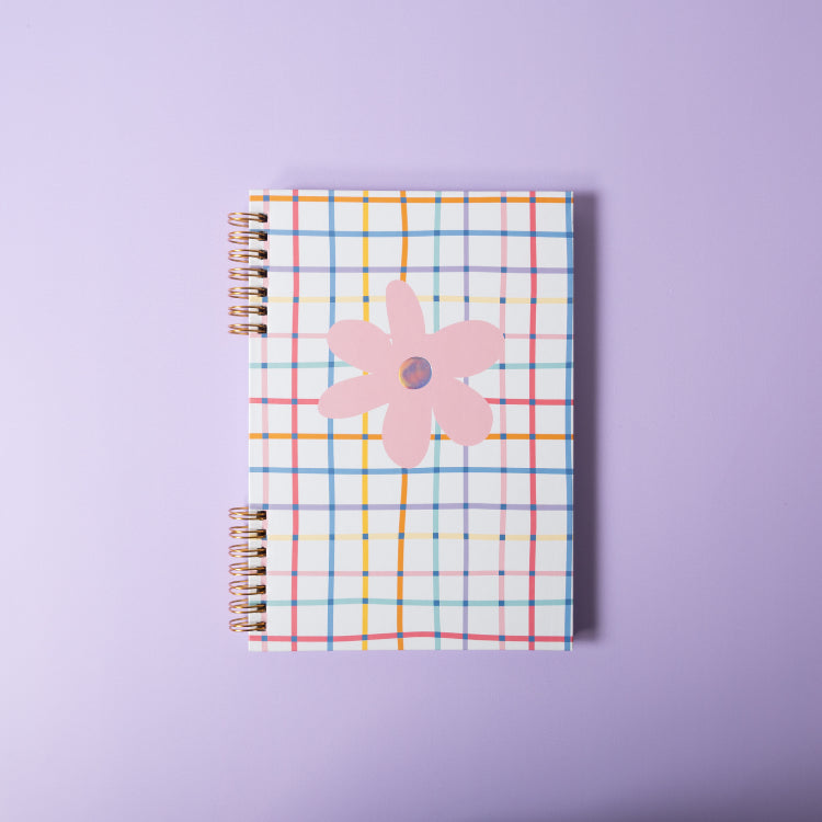 One Of A Kind A5 Spiral Notebook - Rainbow Grid