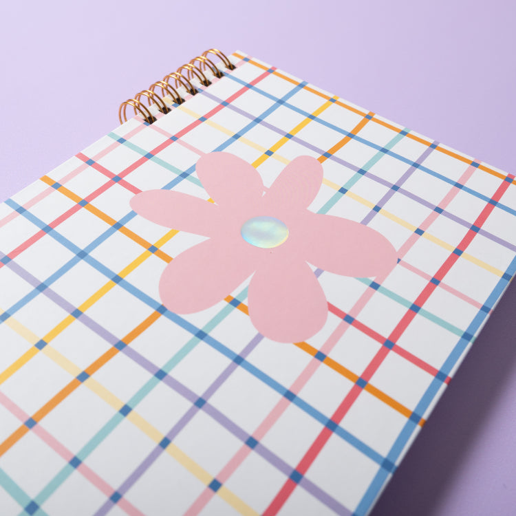 One Of A Kind A5 Spiral Notebook - Rainbow Grid