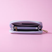 One Of A Kind small Zip Purse - Lilac Grid
