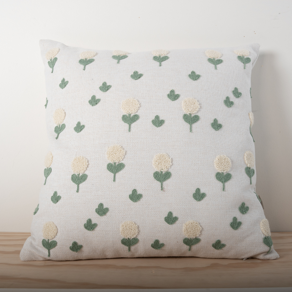 K&Co. Texture Cushion - CREAM BLOSSOMS
