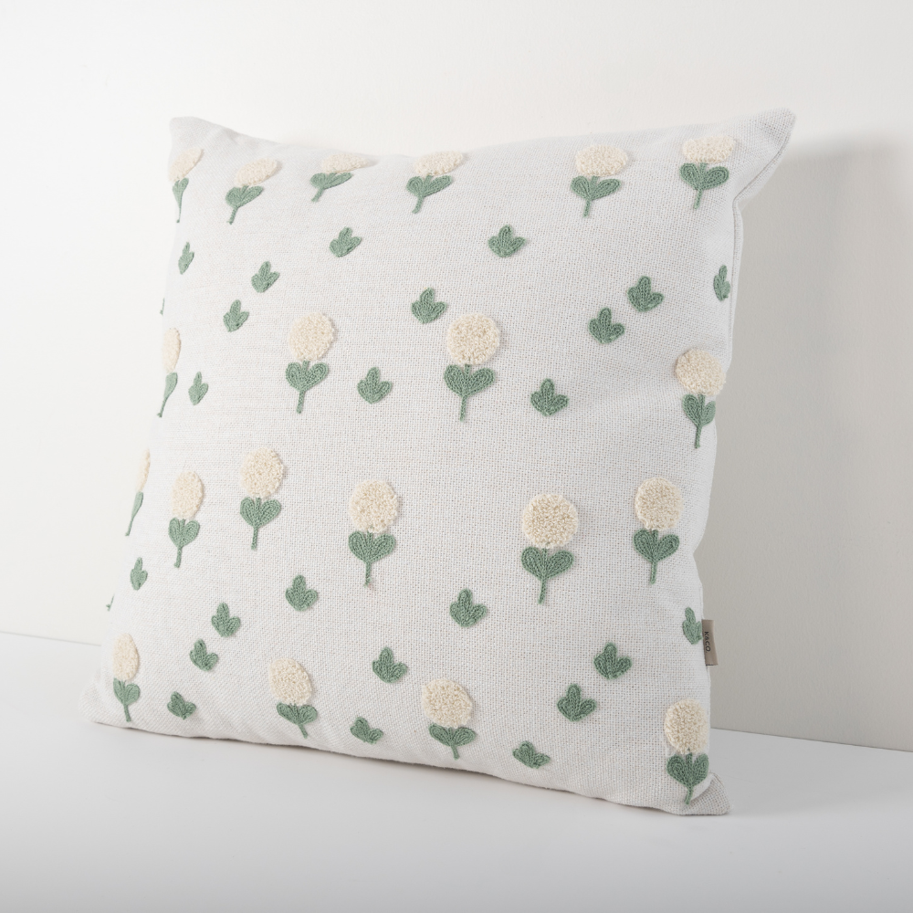 K&Co. Texture Cushion - CREAM BLOSSOMS