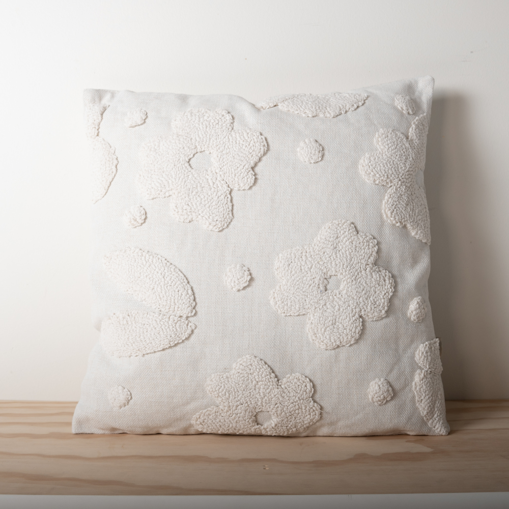 K&Co. Texture Cushion - CREAM FLORA
