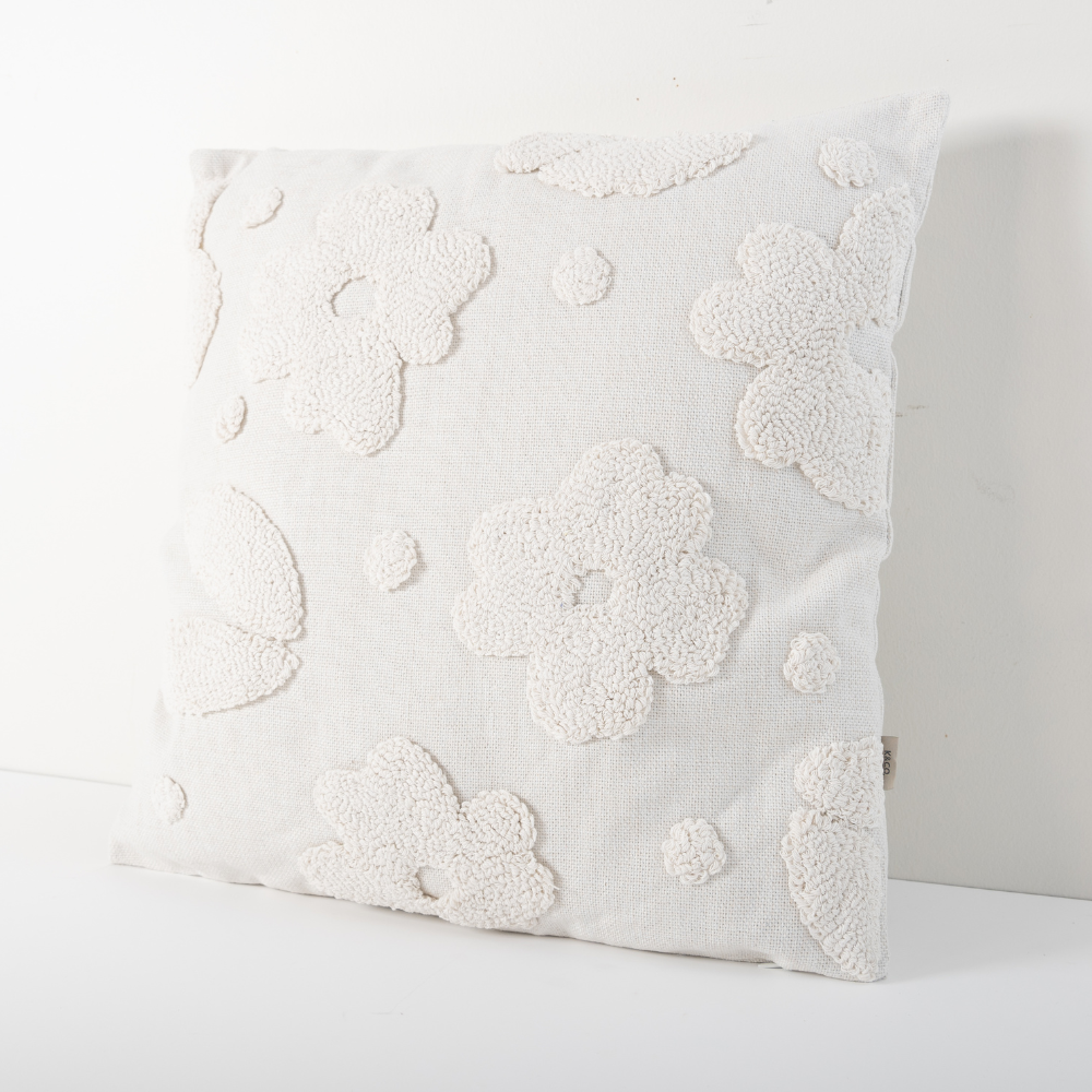 K&Co. Texture Cushion - CREAM FLORA