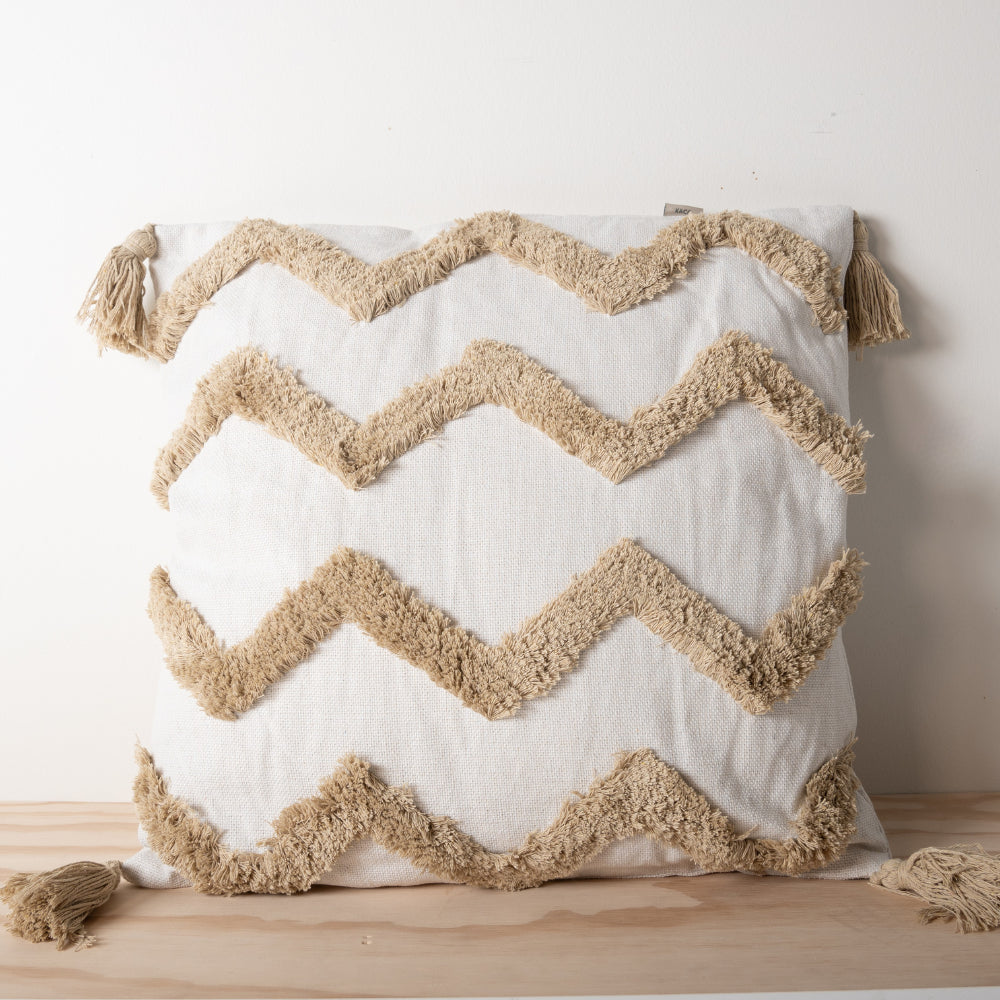K&Co Texture Cushion - Natural Chevron