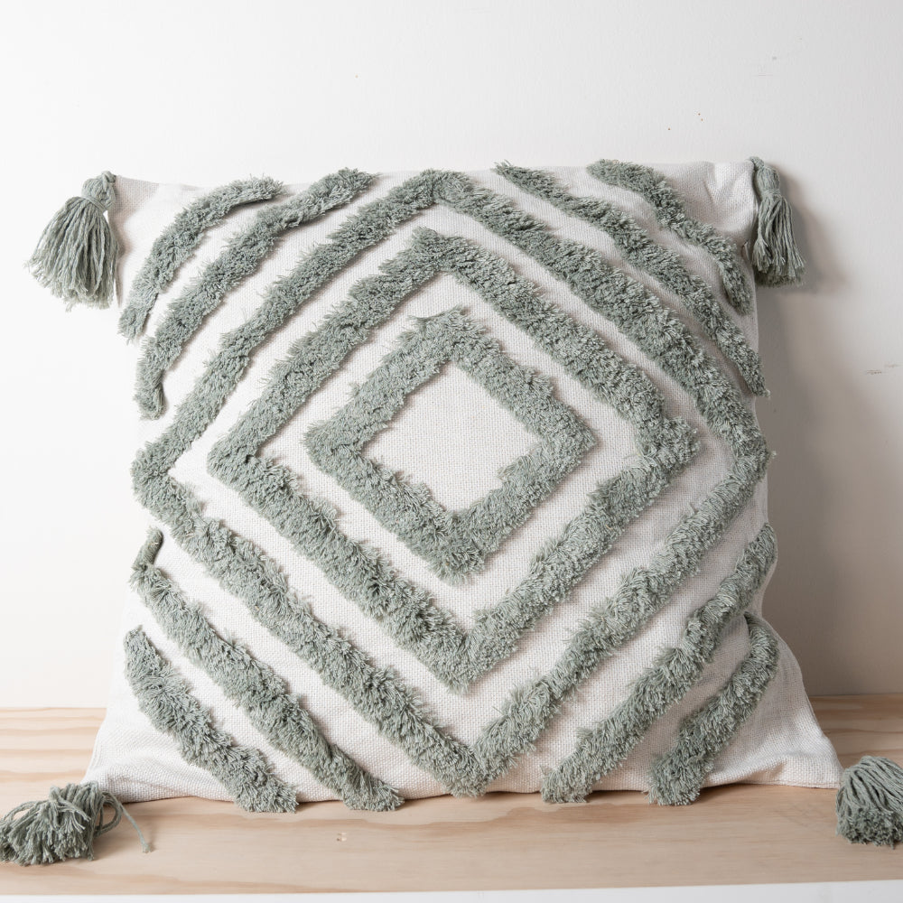 K&Co Texture Cushion - Sage Diamond
