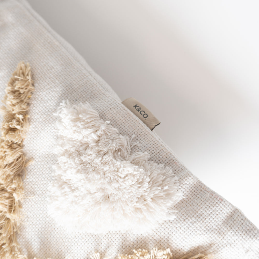K&Co Texture Cushion - Cream & Natural Zig Zag