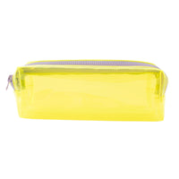 Vivid Collection Clear Double Zip Pencil Case - YELLOW