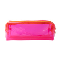 Vivid Collection Clear Double Zip Pencil Case - PINK