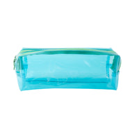 Vivid Collection Clear Double Zip Pencil Case - BLUE