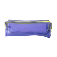 Vivid Collection Clear Double Zip Pencil Case - PURPLE
