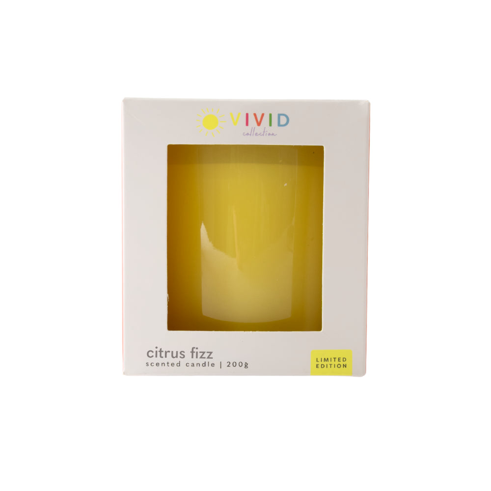 Vivid Collection Glass Candle 200g - YELLOW