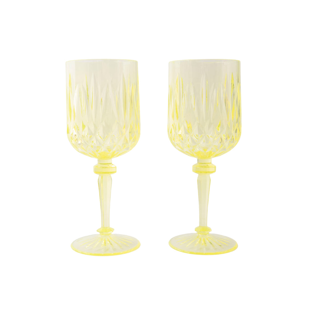 Vivid Collection 2pk Stem Glass - YELLOW