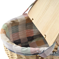 Honeydew Wicker Picnic Basket - MULTI GINGHAM