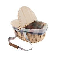 Honeydew Wicker Picnic Basket - MULTI GINGHAM