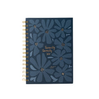2026 A5 Weekly Spiral Diary - Navy Blooms