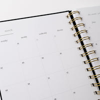 2026 A5 Weekly Spiral Diary - Navy Blooms