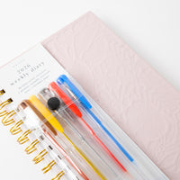 2026 A5 Weekly Spiral Diary & Pen - Pink Blooms