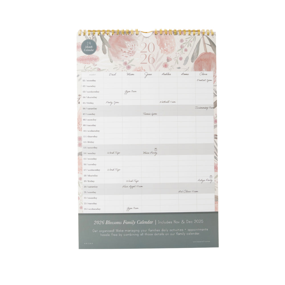 2026 Family Calendar - Blossoms