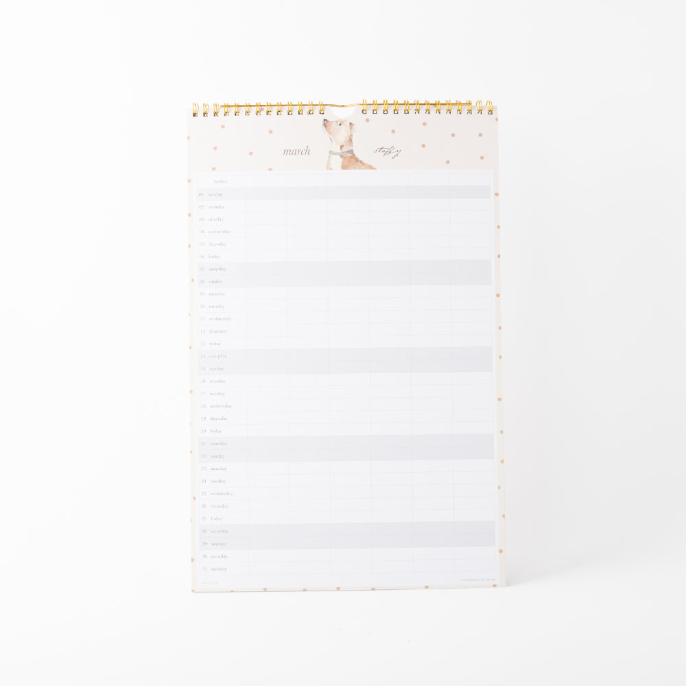 2026 Family Calendar - Dog Lover