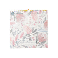 2026 Square Spiral Calendar - Blossoms
