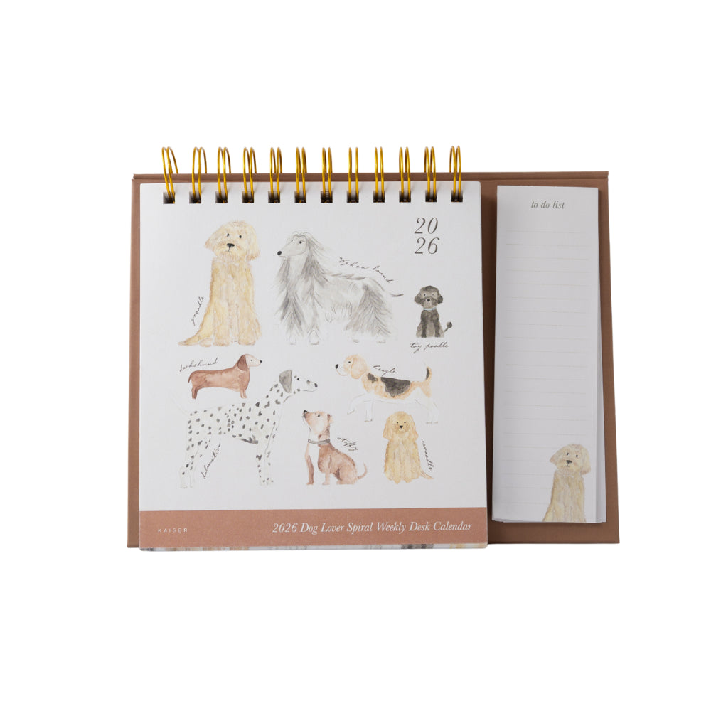 2026 Spiral Weekly Desk Planner - Dog Lover
