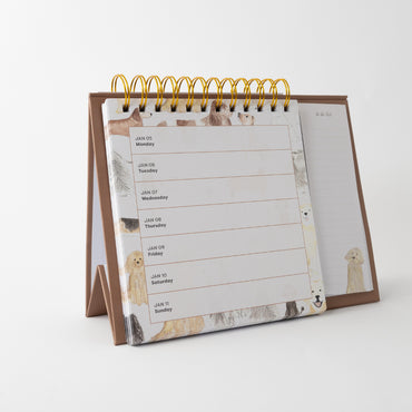 2026 Spiral Weekly Desk Planner - Dog Lover
