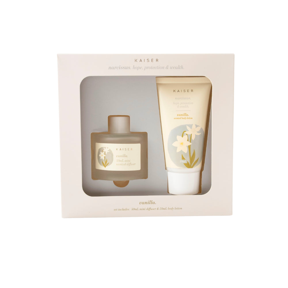 Flower Beauty Diffuser & Body Lotion Set Mini Birth Flower - NARCISSUS