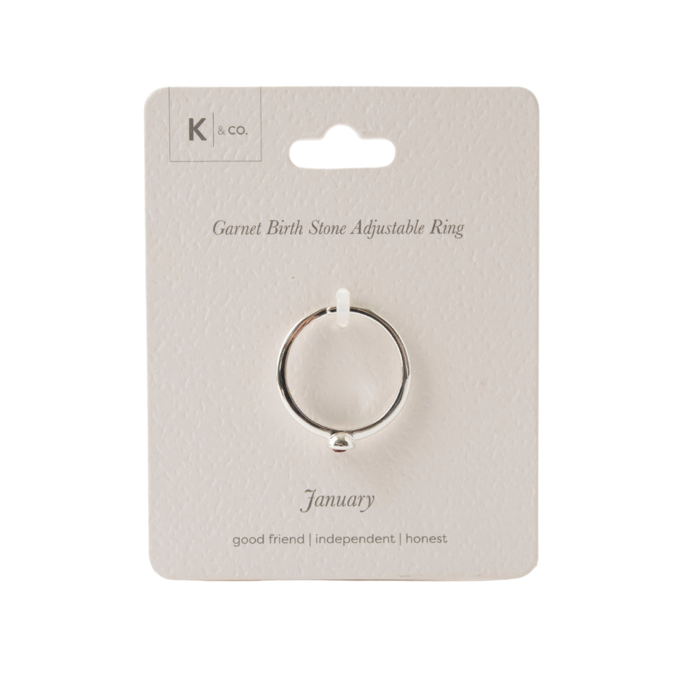 K&CO. Birthstone Adjustable Ring - JANUARY