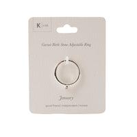 K&CO. Birthstone Adjustable Ring - JANUARY