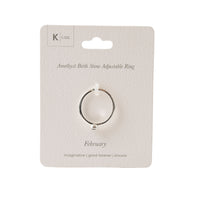 K&CO. Birthstone Adjustable Ring - FEBRUARY