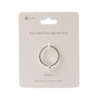 K&CO. Birthstone Adjustable Ring - AUGUST