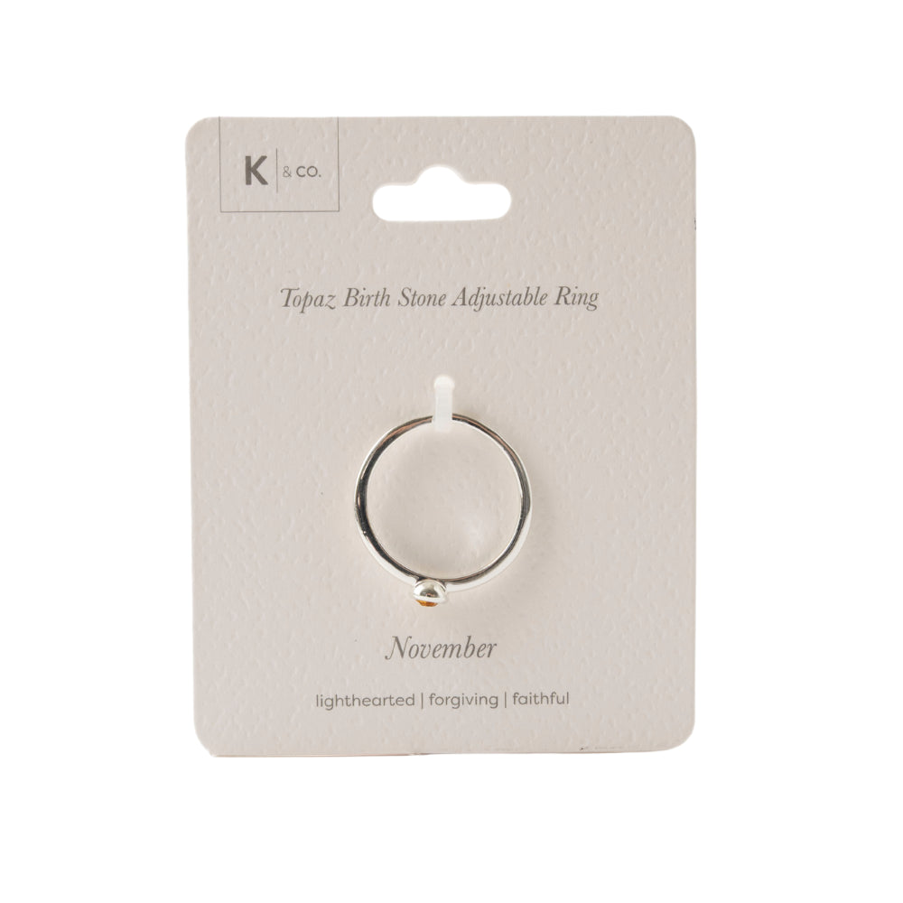 K&CO. Birthstone Adjustable Ring - NOVEMBER