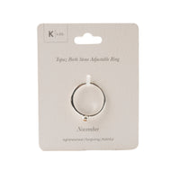 K&CO. Birthstone Adjustable Ring - NOVEMBER