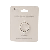 K&CO. Birthstone Adjustable Ring - DECEMBER