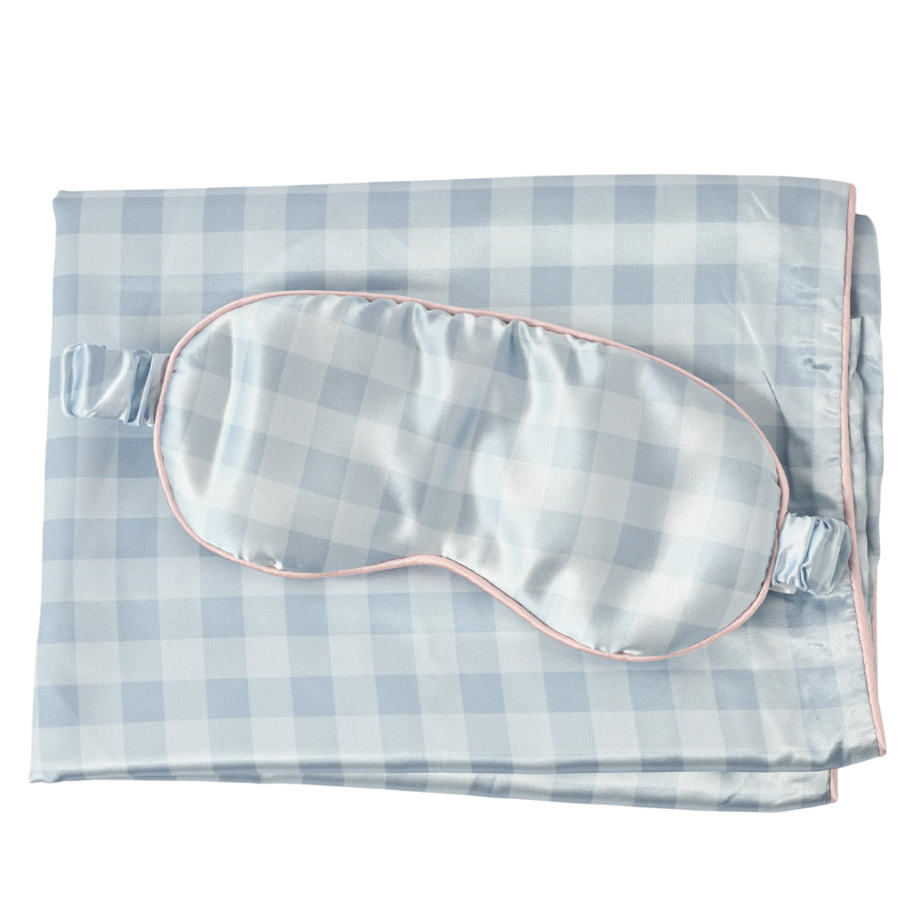 K&Co Satin Sleep Set  - POWDER GINGHAM