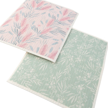 K&Co. Plumberry series Sponge Cloth 2pk - BLOSSOMS