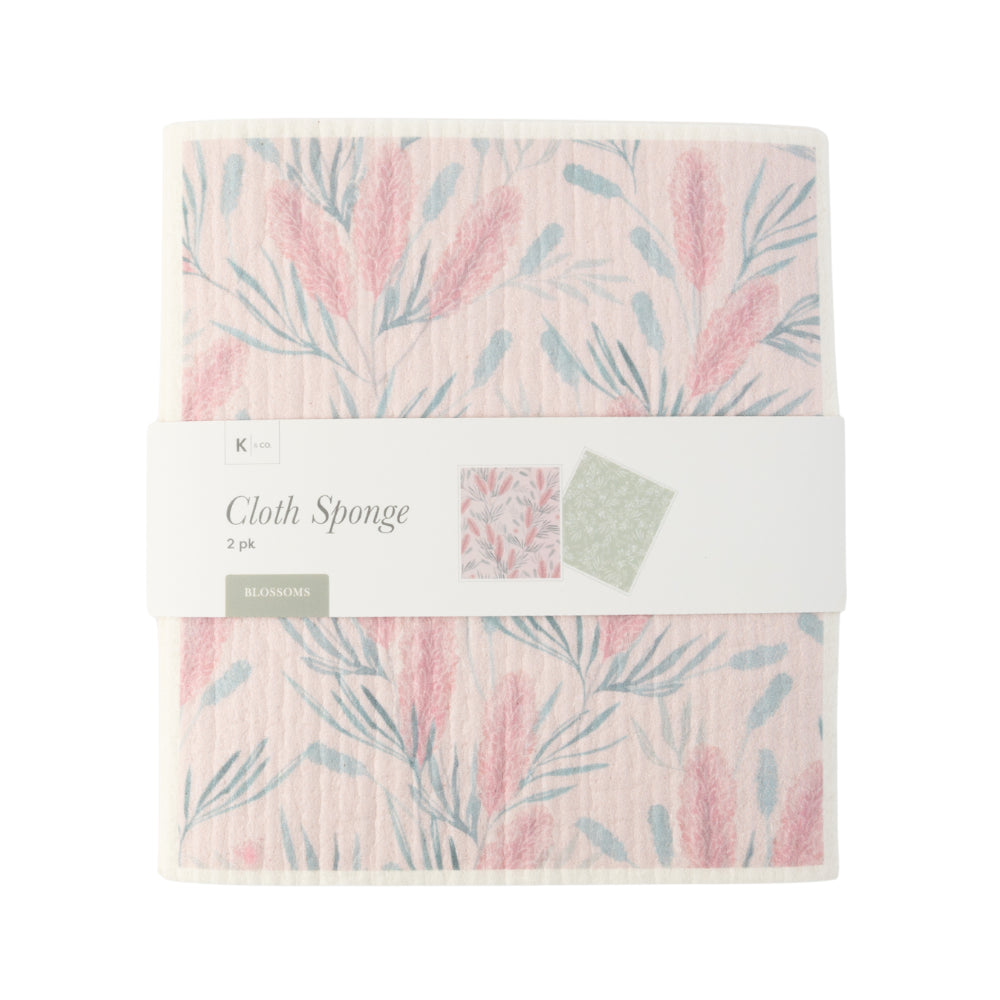 K&Co. Plumberry series Sponge Cloth 2pk - BLOSSOMS