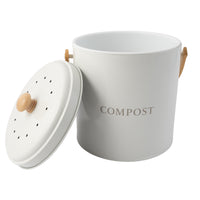 K&Co. Blossom series Compost Bin 5L - WHITE