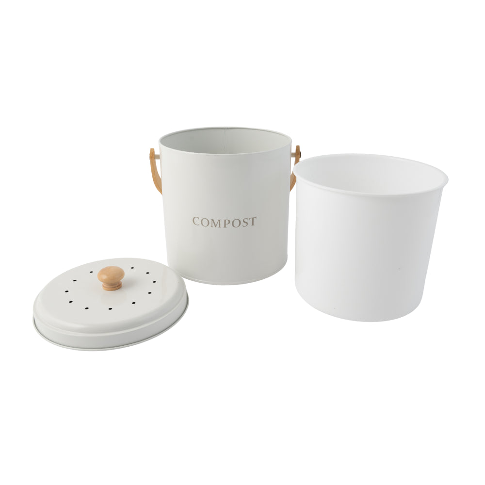 K&Co. Blossom series Compost Bin 5L - WHITE