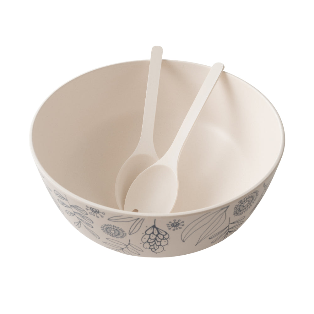 Indigo Series Bamboo Salad Bowl Server - NATIVE SKETCH