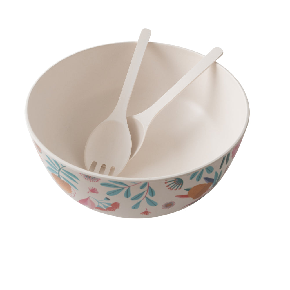 Indigo Series Bamboo Salad Bowl Server - SPRING NATIVE