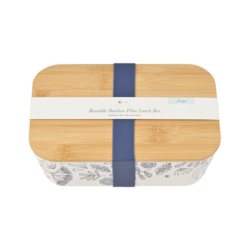 Indigo Series Bamboo Printed Lunch Box - NATIVE SKETCH