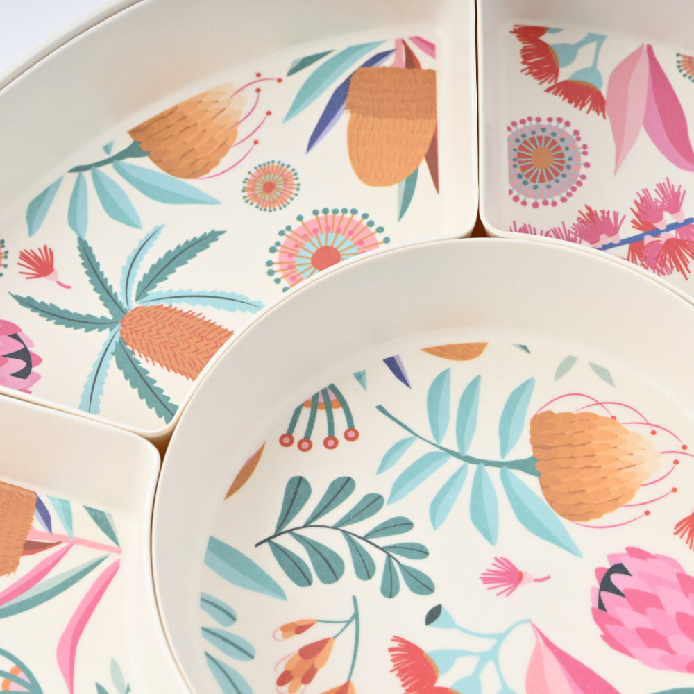 Indigo Series Bamboo Compartment Platter - SPRING NATIVE
