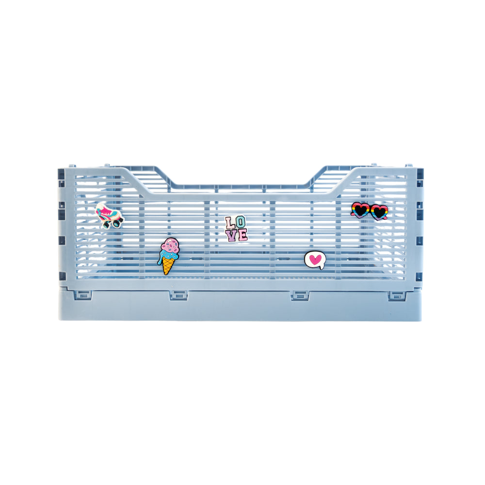 Gelato Series Foldable Crate with Trinklets Large -  BLUE