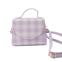 Kids Side Handle Bag - PURPLE GINGHAM