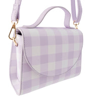 Kids Side Handle Bag - PURPLE GINGHAM