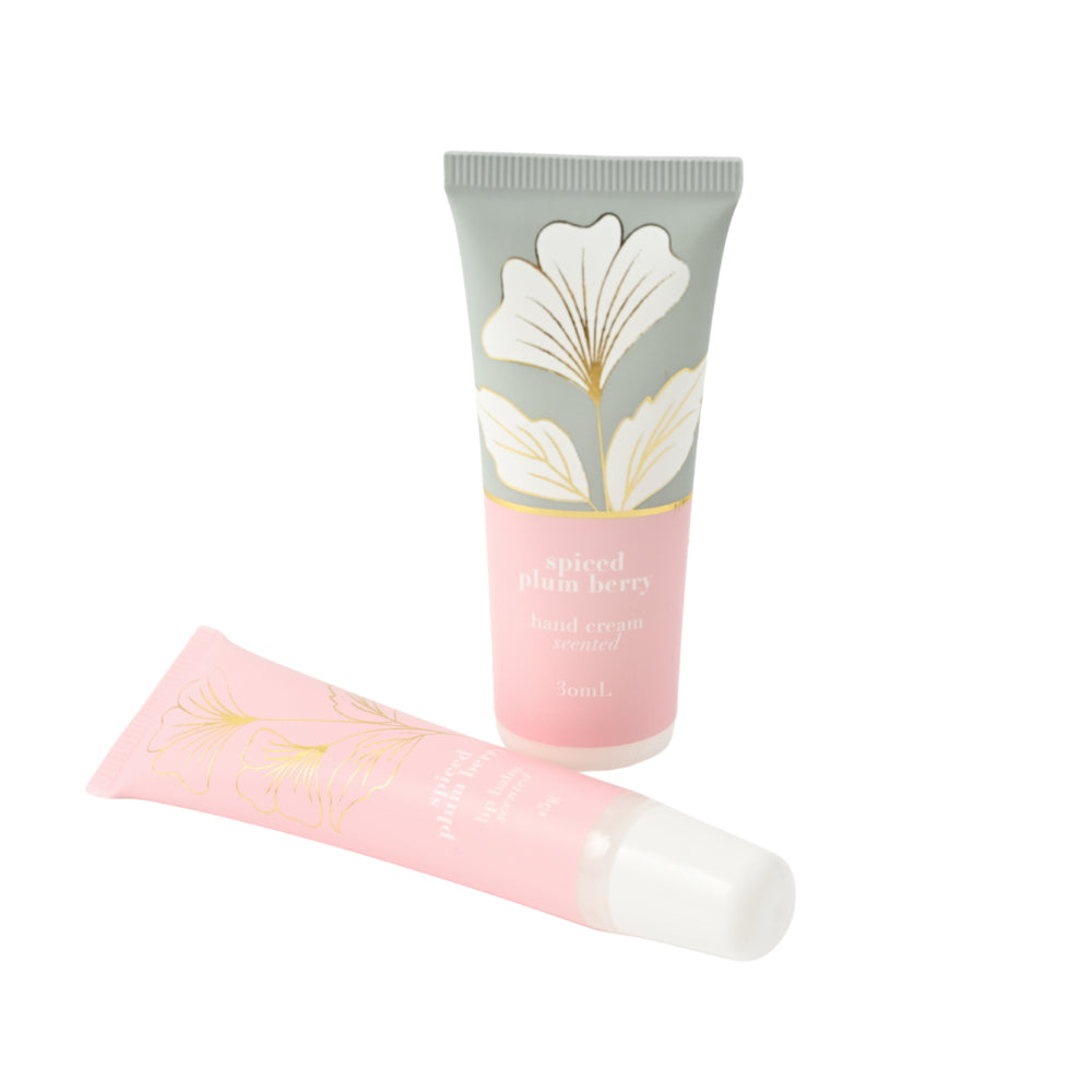 Belle Collection Lip Balm & Hand Cream Set Mini - SPICED PLUM BERRY