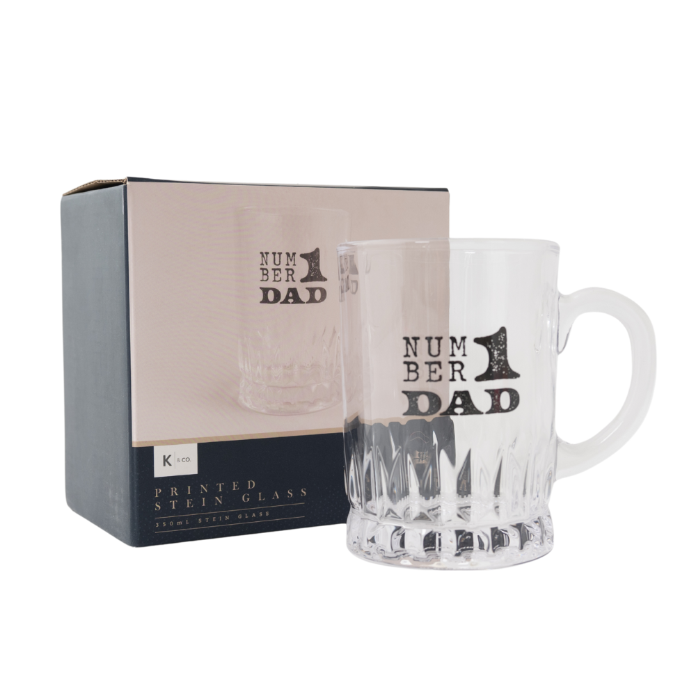Printed Stein Glass 350ml - No. 1 Dad