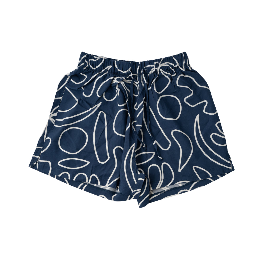 Soleil Series  Summer Shorts Size S - COBALT ABSTRACT