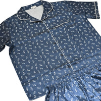K&Co Satin Pyjama Set Size Medium  - NAVY DITSY